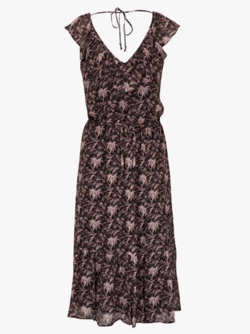 Nwot Paige Beverley Palm Leaf Print 100% Silk Dress In sz Small